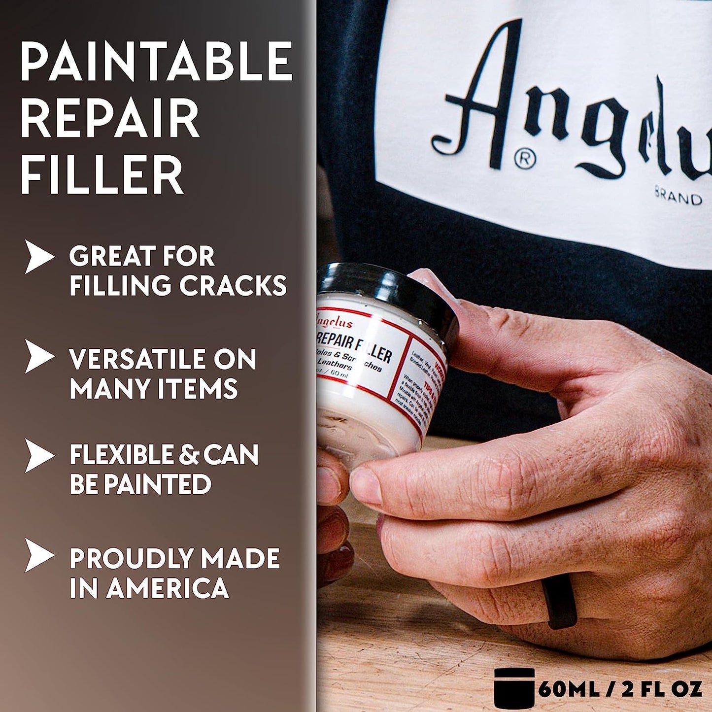 Angelus Repair Filler Paintable 60ml - Leather Scratch Scuff Repair shoecare247
