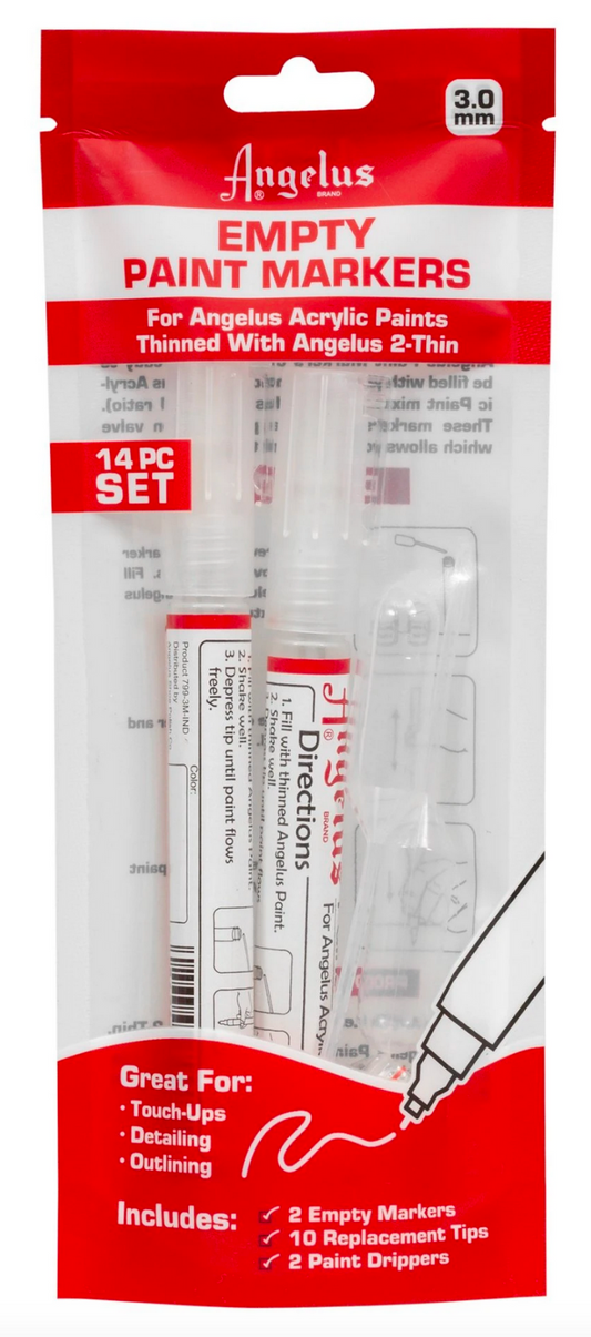 Angelus 14 Piece Paint Marker Set & 2-Thin Combo