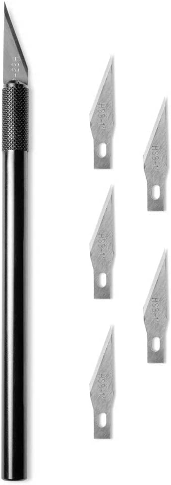 Angelus Detail Knife with quality anodized titanium handle + 5 Blades shoecare247
