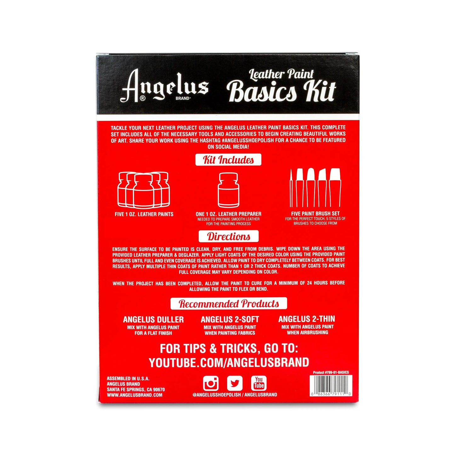 ANGELUS LEATHER PAINT BASICS KIT 11 PC SET shoecare247