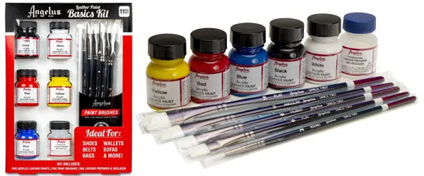 ANGELUS LEATHER PAINT BASICS KIT 11 PC SET shoecare247