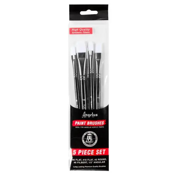 Angelus 5 PIECE PAINT BRUSH SET Ideal for ANY Acrylic Paint shoecare247