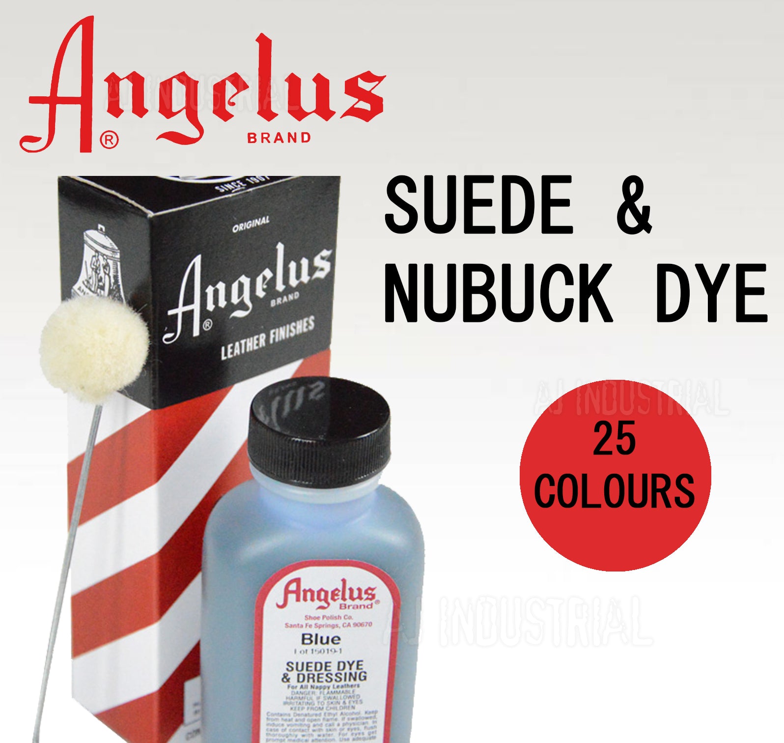 Angelus Black Suede Dye 3oz Black Suede Leather Dye 
