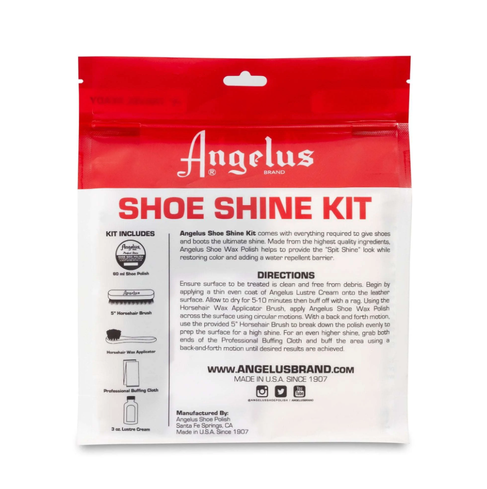 ANGELUS 5 PIECE SHOE SHINE TRAVEL KIT shoecare247