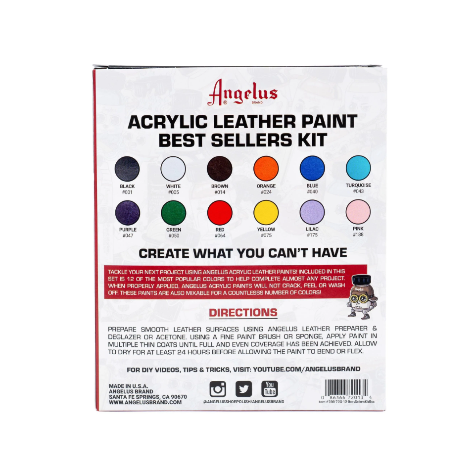ANGELUS ACRYLIC LEATHER PAINT - BEST SELLERS KIT shoecare247