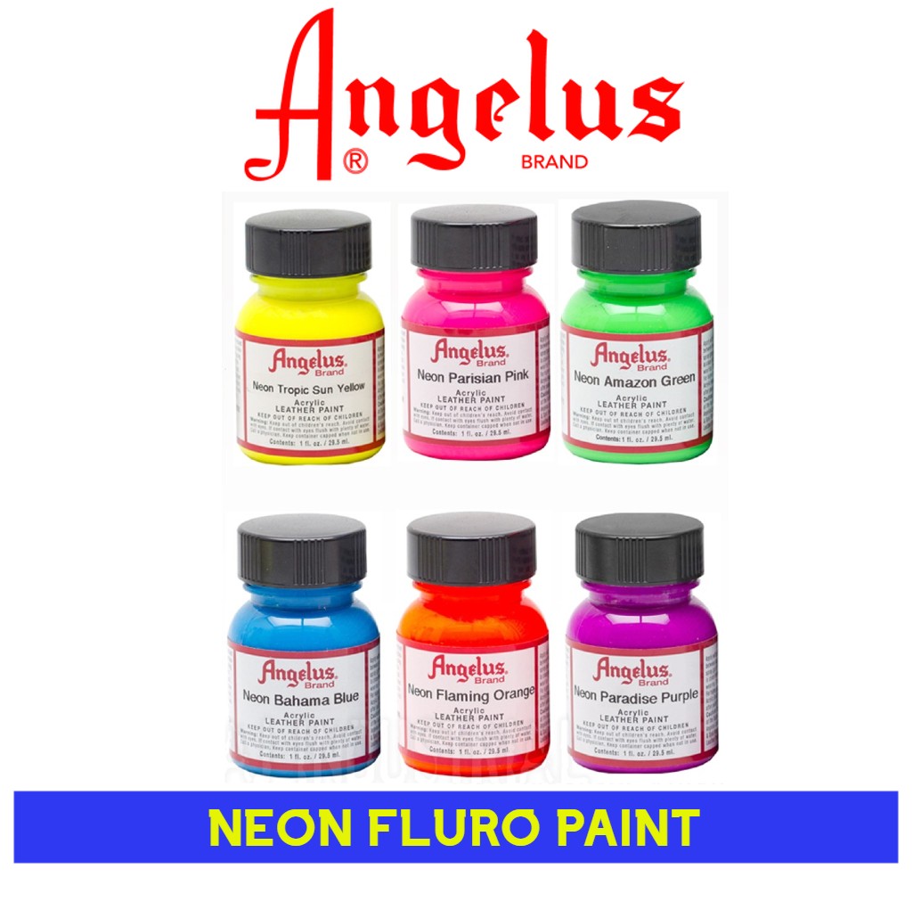ANGELUS ACRYLIC PAINTS - FLURO NEON COLORS shoecare247