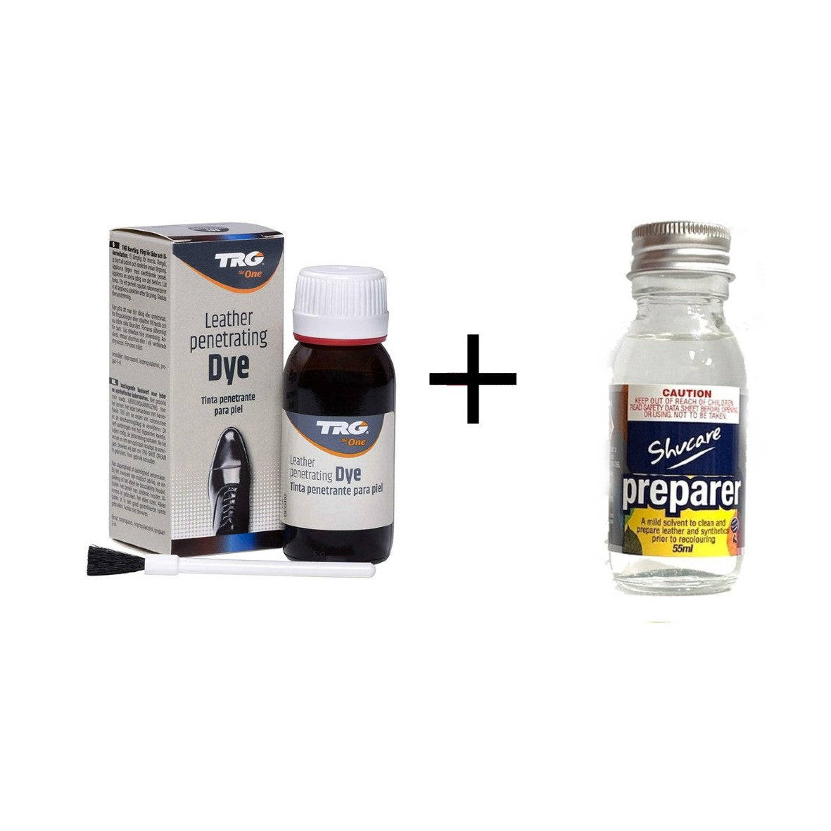TRG BLACK LEATHER DYE + PREPARER Combo Dye Kit shoecare247