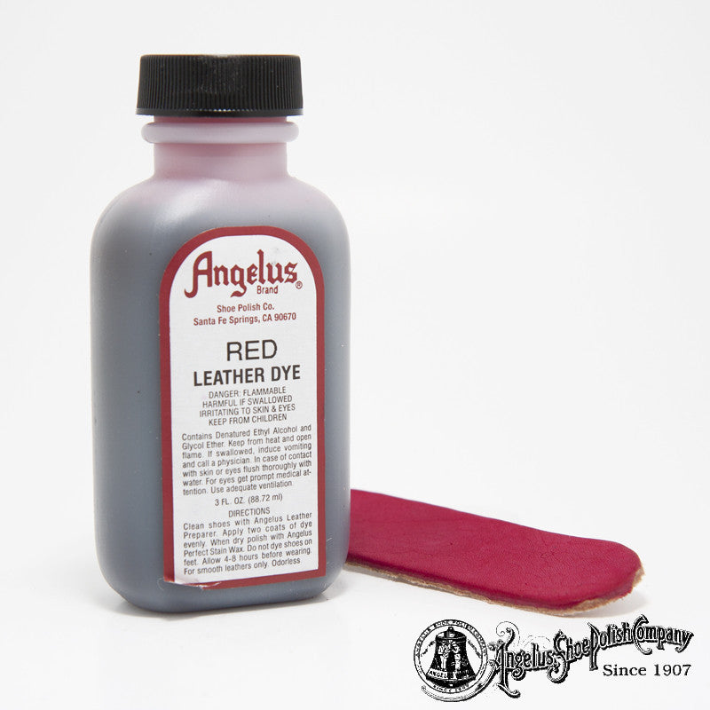 Angelus red leather on sale dye