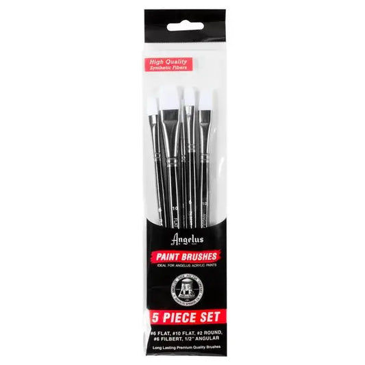 Angelus 5 PIECE  PAINT BRUSH SET Ideal for ANY Acrylic Paint shoecare247