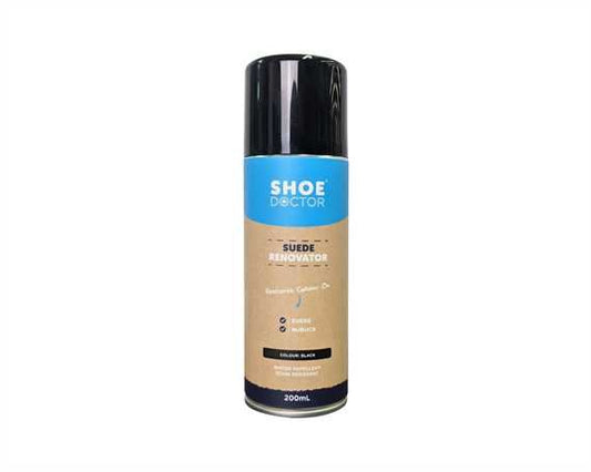 SHOE DOCTOR SUEDE RENOVATOR BLACK SPRAY CAN 200ML shoecare247