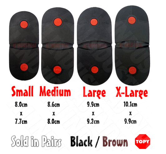 Topy 6mm Red Dot Heels – Black & Brown